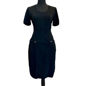 KENNETH Cole black short sleeve bodycon bandage dress Sz M
